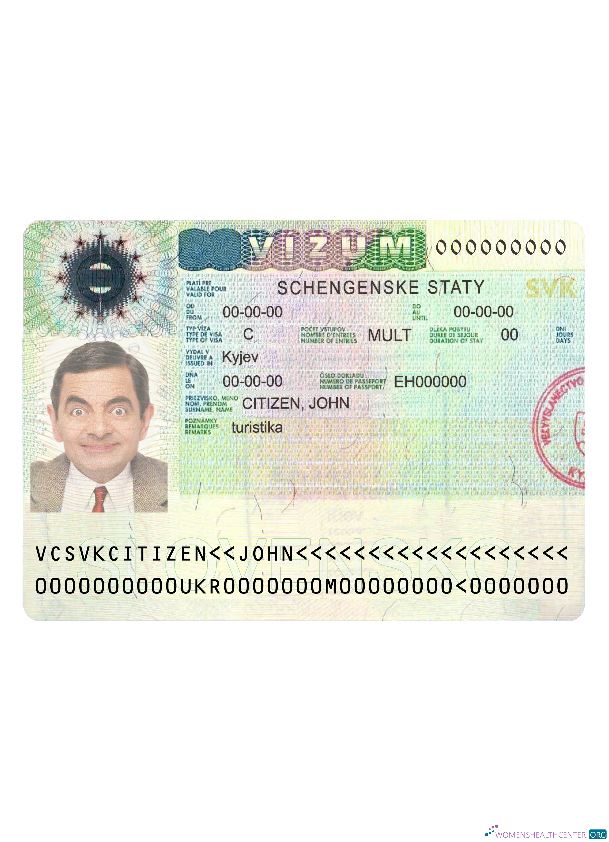 Download Slovenia tourist visa Photoshop template